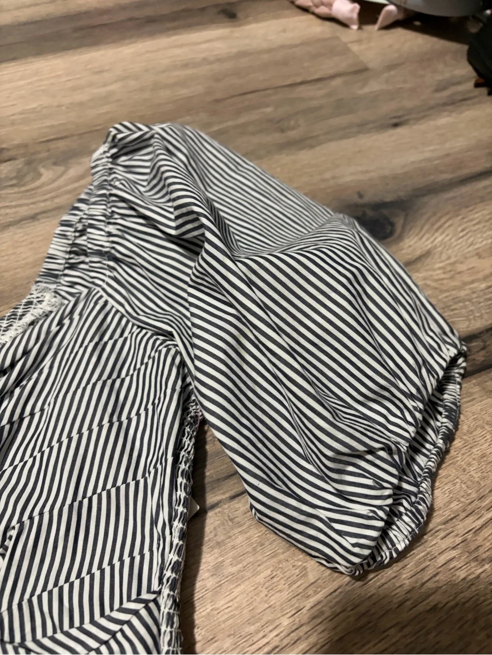J. Crew Black & White Striped Puff-Sleeve Crop Top- small (19ptp)